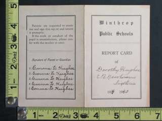 1929   1930 Winthrop Public School Report Card  