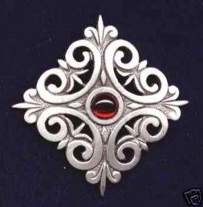 Renaissance Jewelry Pirate Brooch red crystal 0575/10  