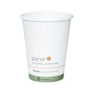  Planet+ Hot Cup, 12 oz, White w/logo, 500/Carton