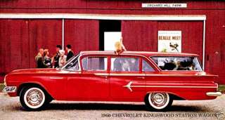 1960 CHEVROLET ~ KINGSWOOD STATION WAGON (RED) ~ MAGNET  