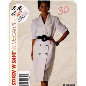 McCalls 4657 Sewing Pattern Full Figure Front Button Dress Size 16 