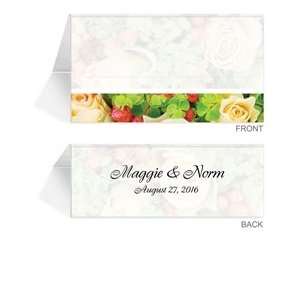   Personalized Place Cards   Yellow Rose Garden Frost