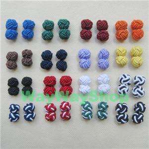 16 Pairs silk knot Cufflinks Cuff Links Cool Color New  