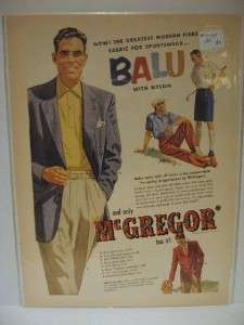 Vintage McGregor Mens Clothing Sportswear Magazine Ad  