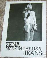 1986 ad ZENA jeans denim SEXY GIRL vintage AD  