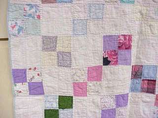 Vintage Grandma Hand Made Baby Crib Quilt 60 Plus Years Old  
