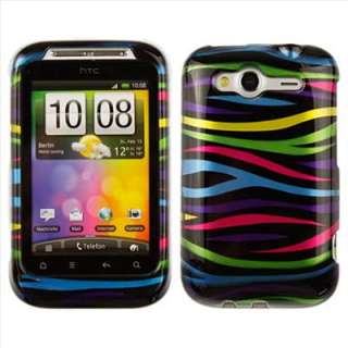 Rainbow Zebra Hard Case Cover for T Mobile HTC Wildfire S Accessory 