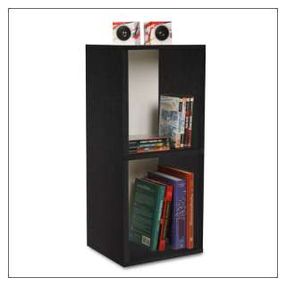Double Cube Plus Bookcase by Way Basics in Espresso, Natural, White 
