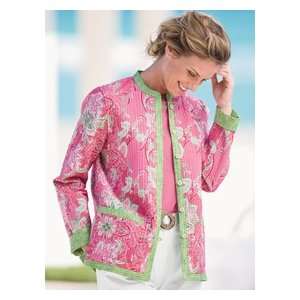  Womens Majestic Garden Reversible Jacket Fchsia Mlt 