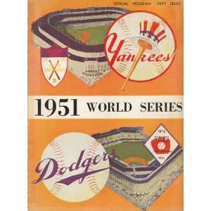  1951 World Series Yankees vs. Dodgers Phantom Program 