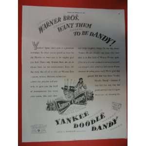  Yankee Doodle Dandy Movie Print Ad. Orinigal 1943 Vintage 