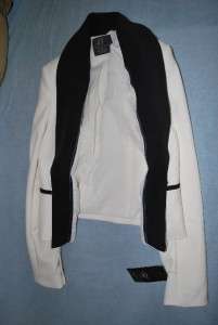 NWT ZARA TUXEDO COLLARED BLAZER Jacket M SOLD OUT White rare zip 