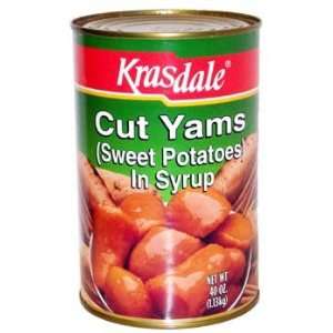 Krasdale Cut Yams (Sweet Potatoes In Syrup) 40 oz (Pack of 12)  