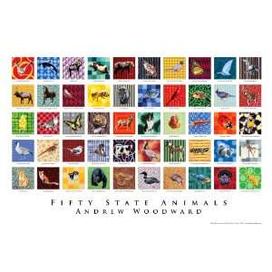  Fifty State Animals Poster