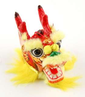 DRAGON HEAD ORNAMENT Yellow Chinese New Year Lucky Gift  