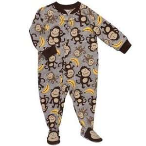   Fleece Monkey with Banana Footed Blanket Sleeper Pajamas (5T) Baby