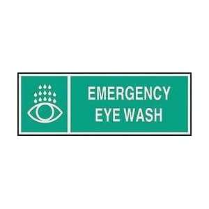 Sign,5x14,emergency Eye Wash,plastic   BRADY  Industrial 