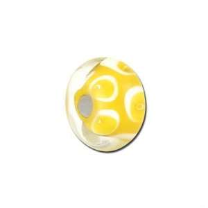  13mm Rondelle Glass Beads Yellow   Large Hole Jewelry