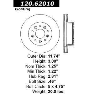  Centric Parts 121.62010 C Tek Standard Brake Rotor 