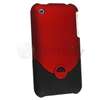 BLACK/RED HARD RUBBER COATED SLIDER CASE COVER GUARD FOR APPLE IPHONE 