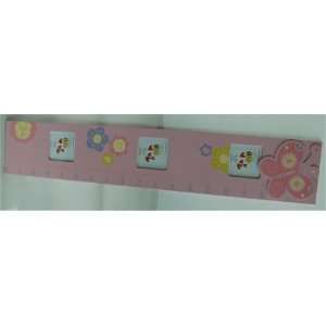    wooden pink batterfly girl growth chart with photo pics Baby