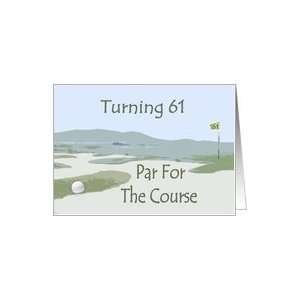  61st Birthday, golf course Card Toys & Games