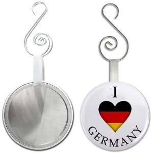  I HEART GERMANY World Flag 2.25 inch Glass Mirror Backed 