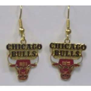  NBA Dangling Earrings   Chicago Bulls Logo Sports 