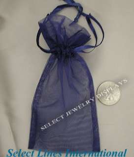12pc Organza Navy Blue Jewelry Pouch Display Pouches   