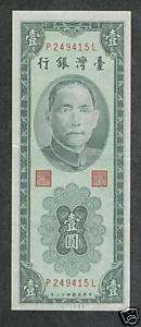 Bank of Taiwan   Old 1 Yuan Note   1954   P1965/1966?  