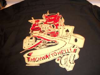 Highway to Hell Rt 666 Devil Rockabilly Lucky 13 Workshirt Work Shirt 