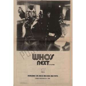 Who Whos Next Original LP Promo Poster Ad 1971 