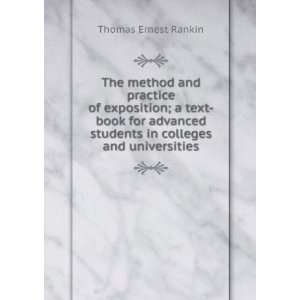   students in colleges and universities Thomas Ernest Rankin Books