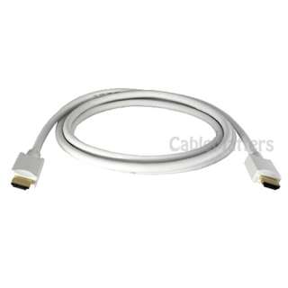 White Gold Plated 28 AWG High Speed HDMI Cable 6 ft  