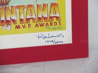 Dual Signed Joe Montana Ron Lewis MVP Lithograph #1548  