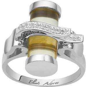 Elise Adoree Designer Ring   Womens Sterling Silver 0.06ctw Diamond 