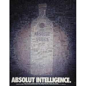   Ad Absolut Intelligence Electronic Circuit Board   Original Print Ad