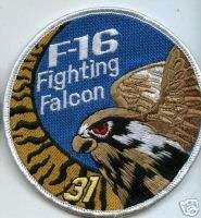 BELGIAN AIR FORCE 31 SMD TIGER SQN F 16 SWIRL PATCH  
