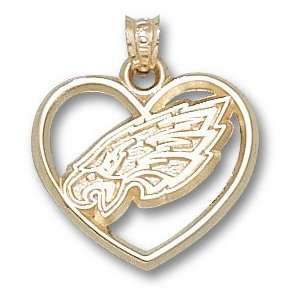  Philadelphia Eagles Logo Heart Pendant 14K Gold Jewelry 