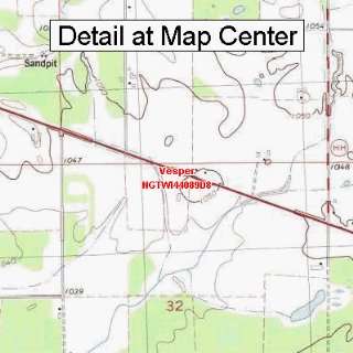 USGS Topographic Quadrangle Map   Vesper, Wisconsin (Folded/Waterproof 