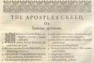 1601 ENGLISH/CATHOLIC RHEIMS BIBLE LEAVES/RARE/APOSTLES CREED  