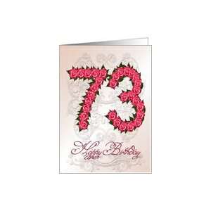  73rd birthday card with roses and leaves Card Toys 