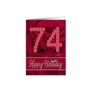  74th birthday with numbers made from roses Card Toys 
