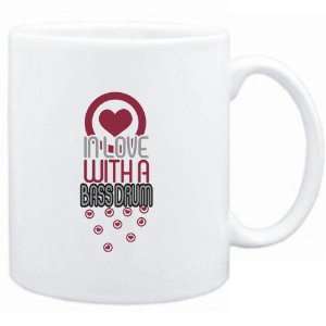  Mug White  in love with a Bass Drum  Instruments Sports 