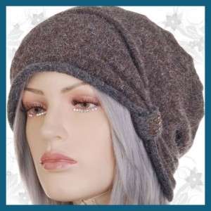 KH1743 Brown Wool Ladies Warm Soft Beanie Hat Cap  