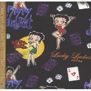 44 Wide Fabric Betty Boop in Casino with 777 Jackpot, Lucky Ladies 