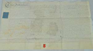 1795 Indentured Doc Signed w/Wax Seals/Embossed Stamp  