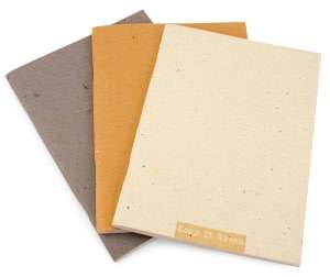 Keep It Green Italian Recycled Paper Natural Color Notebooks  Set of 3 