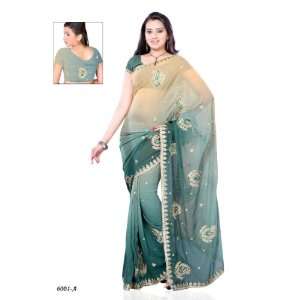 Designer casual wear georgette saree with sequines & resham work 
