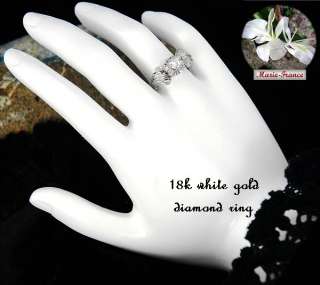 Antique 18 karat white gold diamond estate ring rings sz 6 M F  